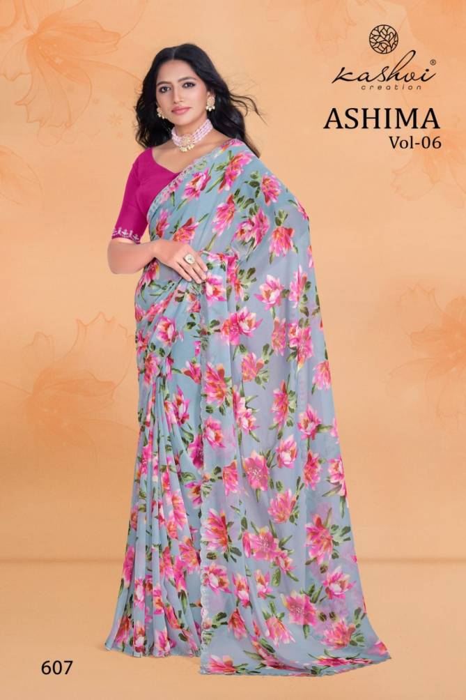 Ashima Vol 6 By Kashvi Georgette Daily Wear Sarees Wholesale Online
